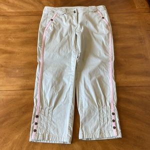 Elevenses Khaki and Pink Capri Pants S Details